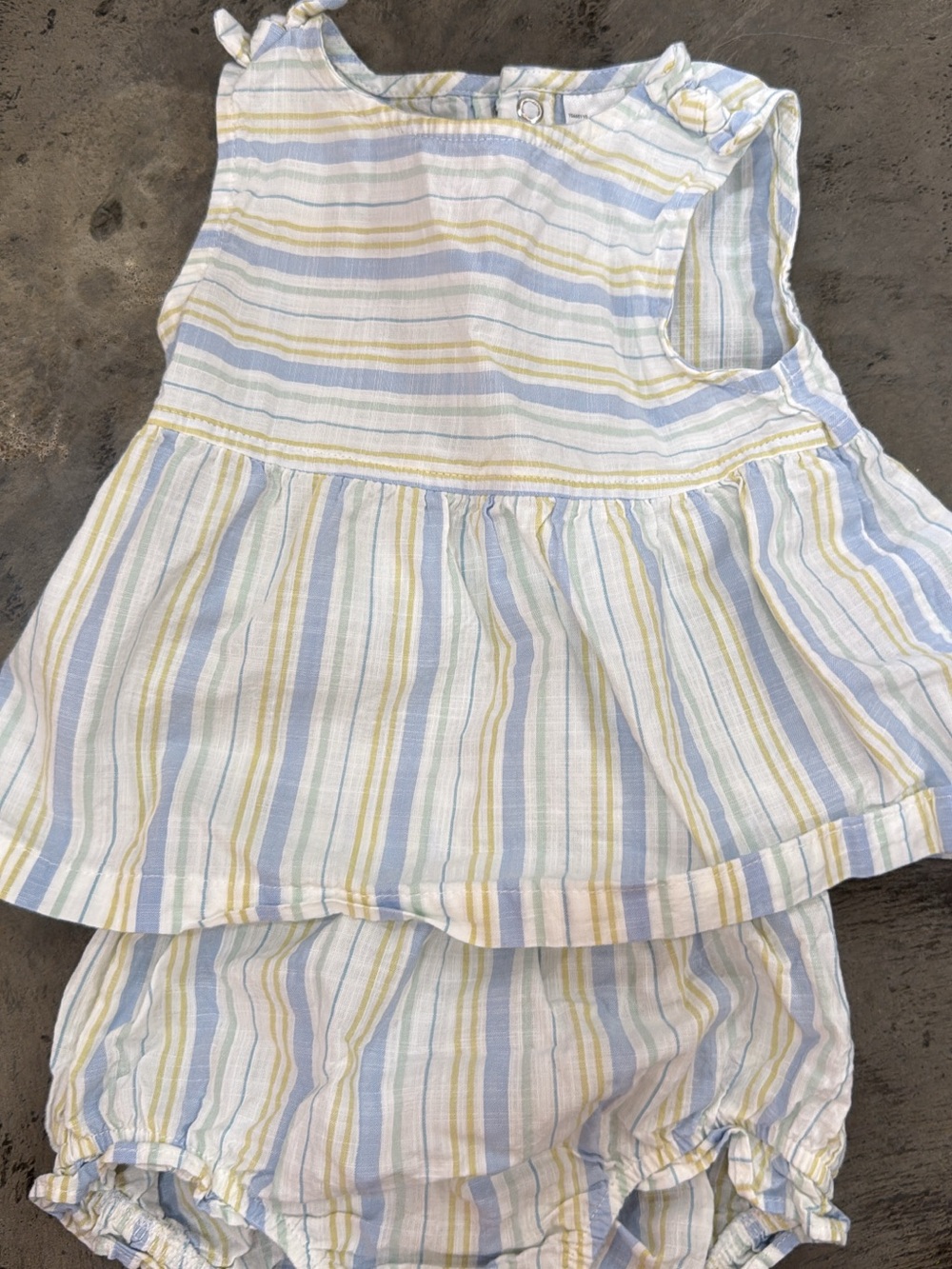 Carter's White Blue Yellow Striped Baby Matching Set